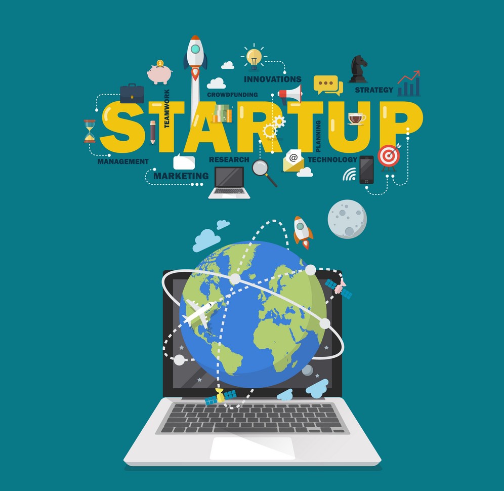 Global network connection startup concept